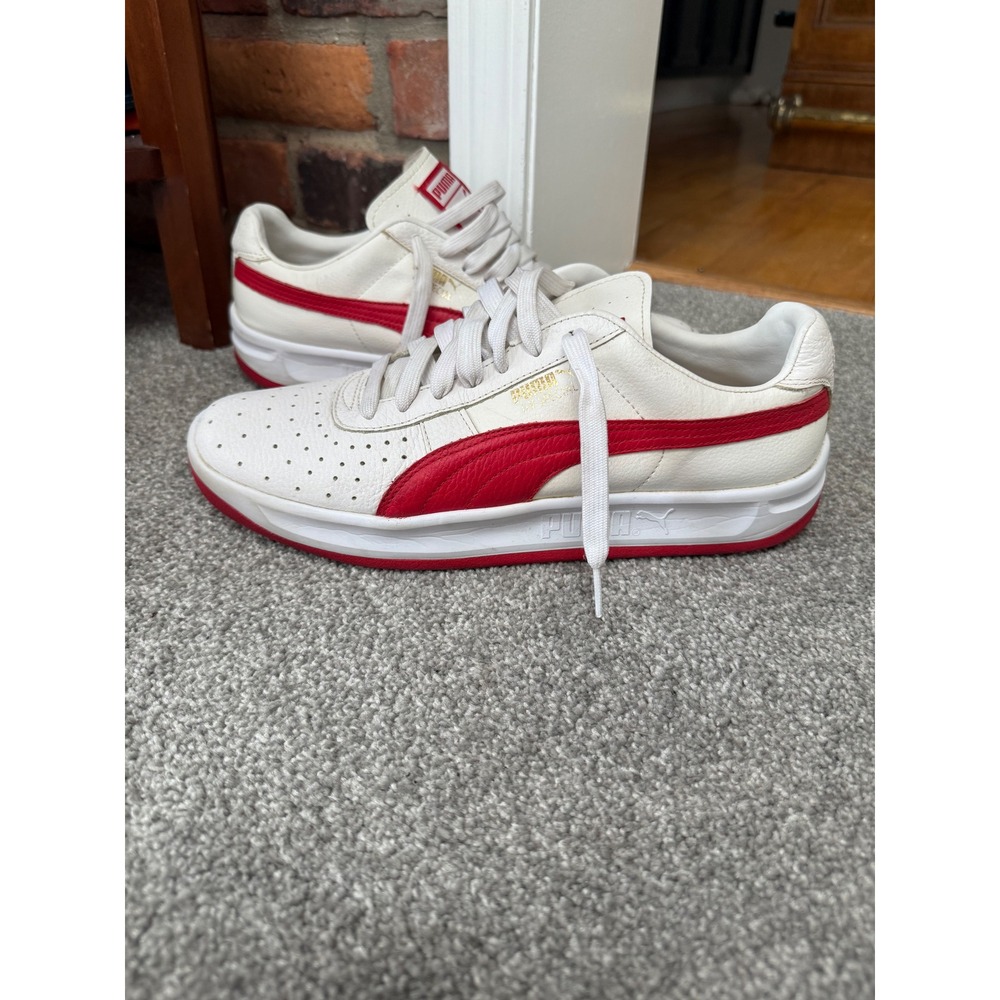 Puma GV Special White‎ Red Leather Sneakers Mens 10.5